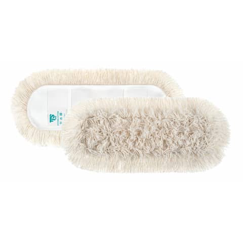 Frangia per spolvero in cotone con tasche TTS bianco 60 cm 0000 0272